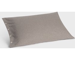Yumeko kussensloop flanel stone bruin 50x70 - Biologisch & ecologisch - 1 stuk