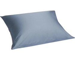 Yumeko kussensloop katoen satijn faded blauw 60x70 - Bio, eco & fairtrade - 1 stuk