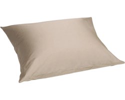 Yumeko kussensloop katoen satijn warm taupe 50x60 - Bio, eco & fairtrade - 1 stuk