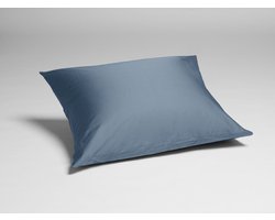 Yumeko kussensloop katoensatijn faded blauw 50x70 - Bio, eco & fairtrade - 1 stuk