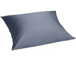 Yumeko kussensloop katoensatijn misty blauw 50x60 - Bio, eco & fairtrade - 1 stuk