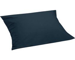 Yumeko kussensloop percal katoen marineblauw 50x60 - Bio, eco & fairtrade - 1 stuk