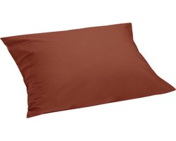 Yumeko kussensloop percal katoen roestig rood 50x60 - Bio, eco & fairtrade - 1 stuk