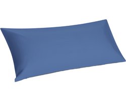 Yumeko kussensloop percal katoen sereen blauw 40x80 - Bio, eco & fairtrade - 1 stuk