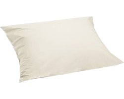 Yumeko kussensloop percal katoen wit zand 50x60 - Bio, eco & fairtrade - 1 stuk
