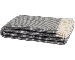 Yumeko merinowollen deken pied-de-poule charcoal 150x210