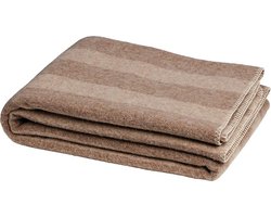 Yumeko merinowollen deken stripe bruin/chestnut 150x220