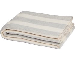Yumeko merinowollen deken stripe natuurlijk/grijs 150x220
