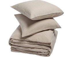 Yumeko overtrekset gewassen linnen natuurlijk 200x220 + 2/60x70 - Biologisch & ecologisch