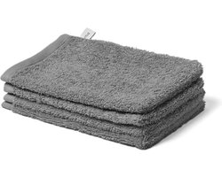 Yumeko washandjes terry donkergrijs 15x22 - 4 st