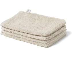 Yumeko washandjes terry wit zand 15x22 - 4 st
