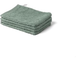 Yumeko washandjes terry zeegroen 15x22 - 4 st