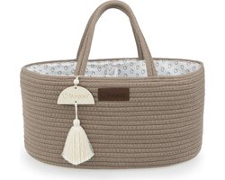 Yunioo Luiertas en Commodemandje │ Luiermand voor Babykameraccessoires │ Luier Organizer │ Opbergmand kinderkamer │ Kraamcadeau babyshower │Speelgoedmand │ Bruin