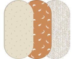 Yunioo Universele Wieglaken Set │ Hoeslaken Baby voor Kinderwagen, Verschoonmand en Mozesmand │ Aankleedkussenhoes │ Kraamcadeau babyshower │ 3-pak │40x80 cm elastisch