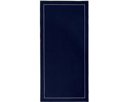 Yves Delorme strandlaken - Croisiere - Marine met bourdon wit - 92x200 cm