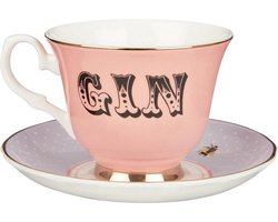 Yvonne Ellen - British serie - Gin Theekop & bordje - Bone China