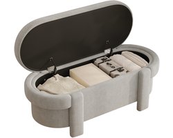 YYchan Opbergbank - Zitbank met Grote Opbergruimte - Bedbankje & Halbank met Houten Poten - 121.5x49x44.5cm
