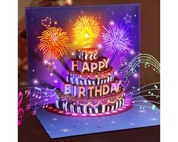 YYchan popupkaarten – Verjaardagskaart Cadeautje Felicitatie Happy Birthday - kaart 3D wenskaart -Chocolade verjaardagstaart