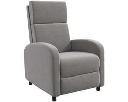 YYchan Relaxfauteuil - Ligfunctie - Comfortabele Relaxstoel - Linnen - Max. 120 kg - 160 Graden Verstelbaar - Grijs
