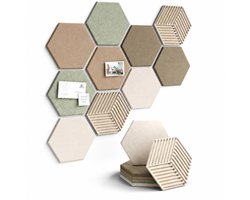 YYchan vilten berichtenbord — zeshoekig bord — Inclusief 50 gekleurde punaises — 30 * 26 cm * 10 stuks — Groen thema
