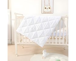 Zacht Baby en Kinder Dekbed 75x120 cm - Knus Comfort en Wasbaar - Ideaal voor Bed van 60x120 cm - Warme en Comfortabele Deken voor Middagdutjes - Wit