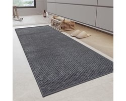 Zacht Chenillevezel Badmat 70 x 120 cm - Antislip Vloerkleed - Machine Wasbaar en Sneldrogend - Badkamer Accessoires Grijs