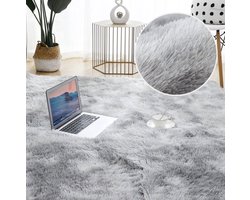 Zacht fluffy vloerkleed - Wasbaar - Hoogpolig tapijt - Tapijten woonkamer, slaapkamer, kinderkamer - Kerstcadeau - 160x200 cm