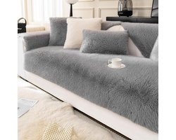 Zacht fluwelen bankovertrek voor 1-, 2-, 3-, 4-zitsbank, antislip, sofakussen, sofabeschermers tegen huisdieren, kinderen, honden (grijs, 71 x 180 cm)