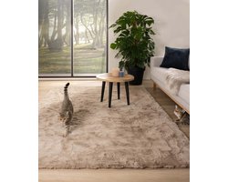 Zacht hoogpolig vloerkleed - Comfy plus - taupe 160x230 cm