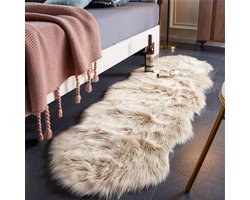 Zacht Pluizige Faux Bont Schapenvacht Rug60 x90 cm - Zacht Fluffy Shaggy Area Tapijten - Faux Fleece Stoel Cover - Seat Pad - Wasbaar Tapijt - Antislip Matten voor Slaapkamer Sofa Vloer (Rood)