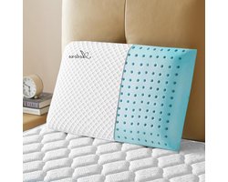 Zacht traagschuimkussen koel gelkussen plat slaapkussen maag- en zijslaapkussen Oeko-Tex Certipur-Us dubbele certificering - orthopedisch - ergonomisch | 60 x 40 x 8 cm Cool plate