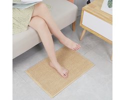 Zachte antislip badkamermat, huishoudelijk kortpolig chenille waterabsorberend tapijt kantoor entree studeerkamer slaapkamer woonkamer badkamer antislipmat voetmat (40cm*60cm) - kameel
