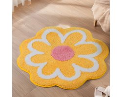 Zachte Antislip Badmat - 40x40cm - Hoog Waterabsorptievermogen - Wasbare Microfiber Douchematt voor Badkamer - Keuken - Toilet - Kinderkamer - Huisdieren - Geel