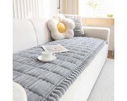 Zachte Antislip Bankhoezen Universeel - Wasbare Corduroy Covers voor 2-, 3- en 4-zits Banken (Lichtgrijs, 70 x 180 cm)