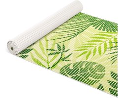 Zachte Antislip Schuim Badmat met Drainage Effect en Tropisch Groen Patroon