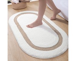 Zachte Badmat - Absorberend, Antislip - Ovale vorm - 1 stuk - Beige - 61 x 92 cm