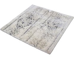 Zachte Badmat Rond Zilver Grijs 60x60 cm - Comfortabel en Hoogwaardig