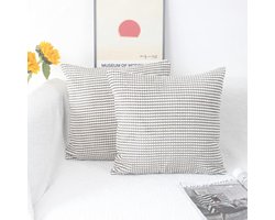 Zachte Corduroy Kussenhoezen 50x50 cm - Set van 2 Decoratieve Kussenslopen