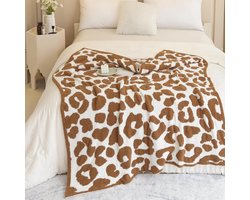 Zachte Deken - Plaid - Bank en Bed - Lichtgewicht - 60 x 80 inch - Léopard Bruin