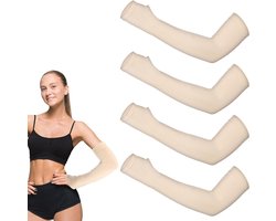 Zachte en ademende armmanchetten voor gaming en sport, duimbevestiging, armwarmers voor volleybal, fietsen, basketbal, hardlopen, 2 paar.