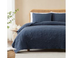 Zachte en Luxe Bedsprei met Bladpatroon voor Slaapkamer en Woonkamer, Inclusief Hoeslakens