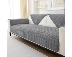 Zachte flanellen bankhoezen - wasbaar en antislip - grijs - 90 x 160 cm