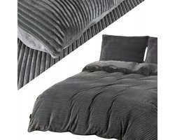Zachte Flanellen Dekbedovertrek Set 200x220cm met Kussenslopen 70x80cm
