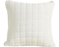 Zachte Flanellen Kussenhoes voor Sofa en Woondecoratie - Beige Wit 45x45 cm