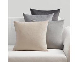Zachte Fluwelen Kussenhoezen Set van 4 voor Bank en Slaapkamer, Decoratieve Kussens met Gradient Kleur, 45 x 45 cm, Grijs