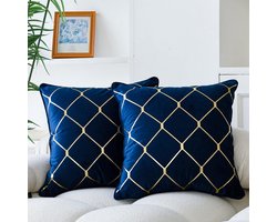 Zachte fluwelen sierkussenslopen set van 2 voor woondecoratie - Grijze kussenhoezen 45 x 45 cm