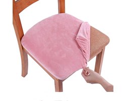 Zachte fluwelen stoelhoezen voor eetkamerstoelen - set van 2, afwasbaar en rekbaar in 11 kleuren