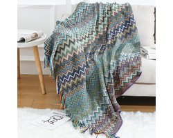Zachte Gebreide Plaid voor Bank en Bed - Luxe Woondeken met Kwastjes - Boho Decoratie 127x152 cm