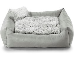 Zachte Hondenbed van Polyurethaan Schuim met Vuilafstotende Kussen voor Kleine Honden (XS - 55 x 45 cm, Lichtgrijs) - Comfortabel, Ademend en Duurzaam