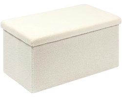 Zachte Kruk met Opbergruimte - Multifunctioneel en Stijlvol - 1 stuk - Teddyfleece